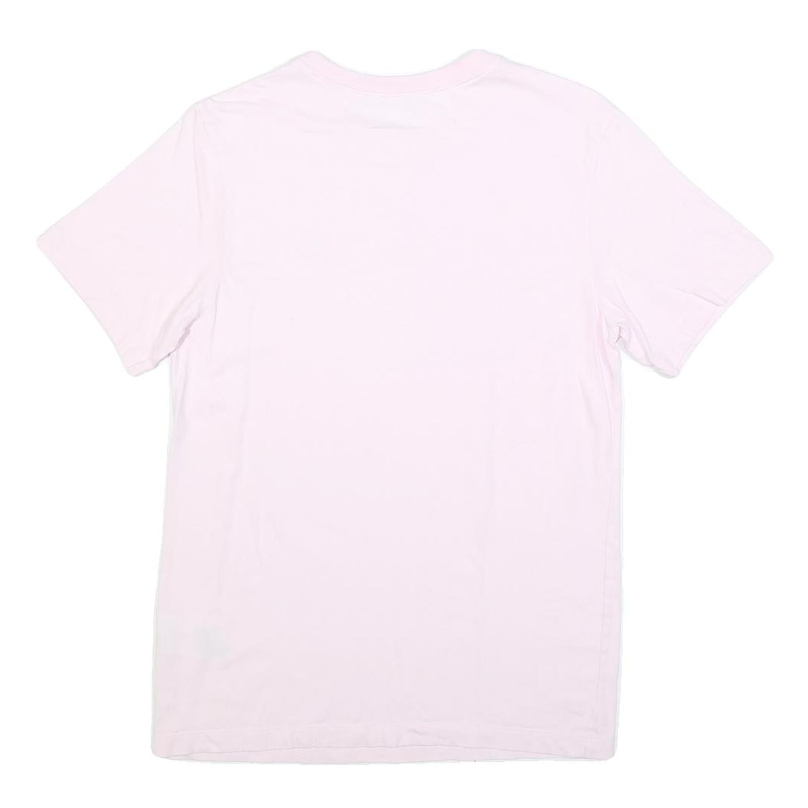 NIKE Womens Pink T-Shirt S Short Sleeve Crew Neck S Logo Cotton Blend