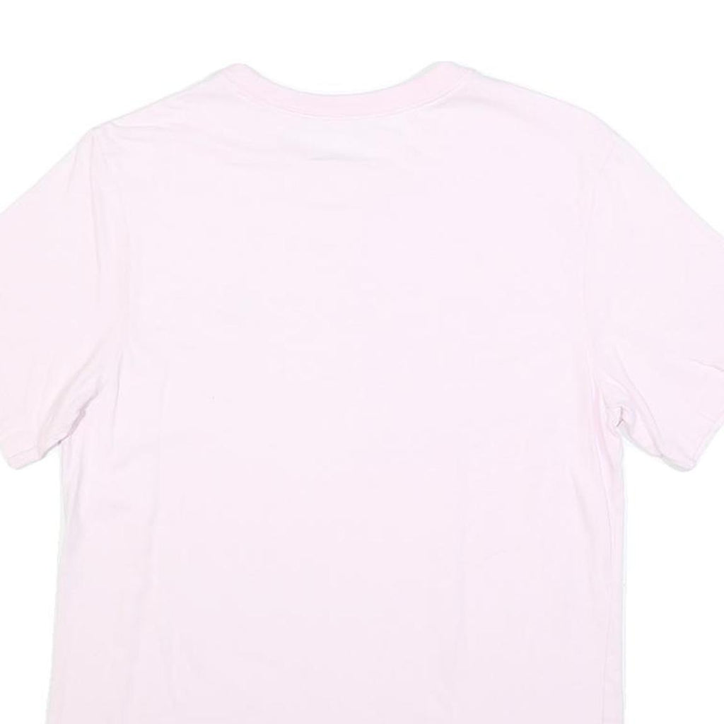 NIKE Womens Pink T-Shirt S Short Sleeve Crew Neck S Logo Cotton Blend