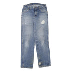 DICKIES Mens Jeans Blue Regular Straight Denim Light W32 L32 Zip Cotton Blend