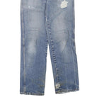 DICKIES Mens Jeans Blue Regular Straight Denim Light W32 L32 Zip Cotton Blend