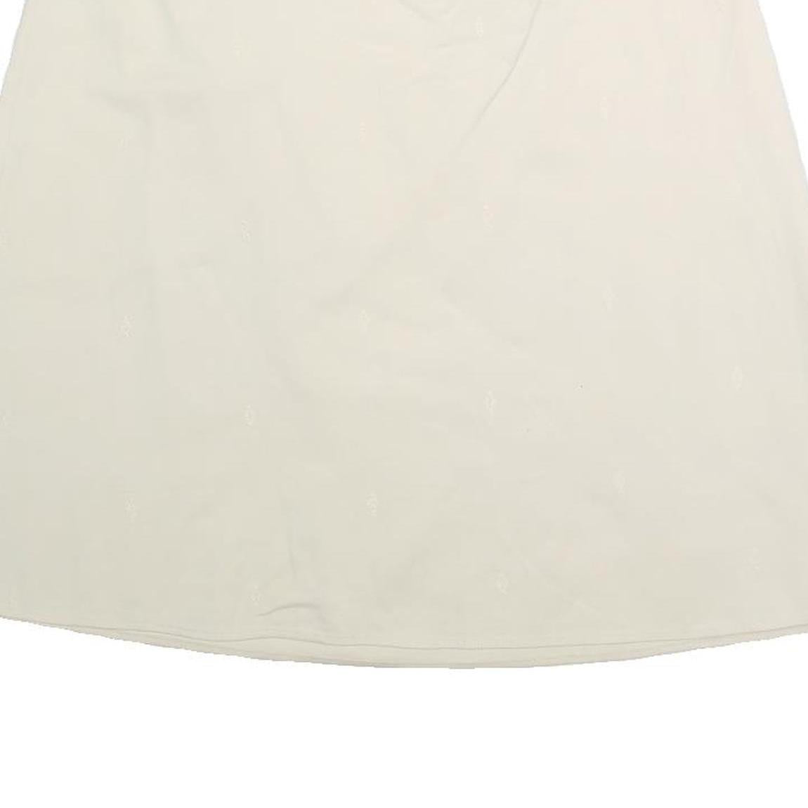 PIZZA SEMPIONE Womens White Cotton Blend A-Line Knee Length Skirt XL Zipper