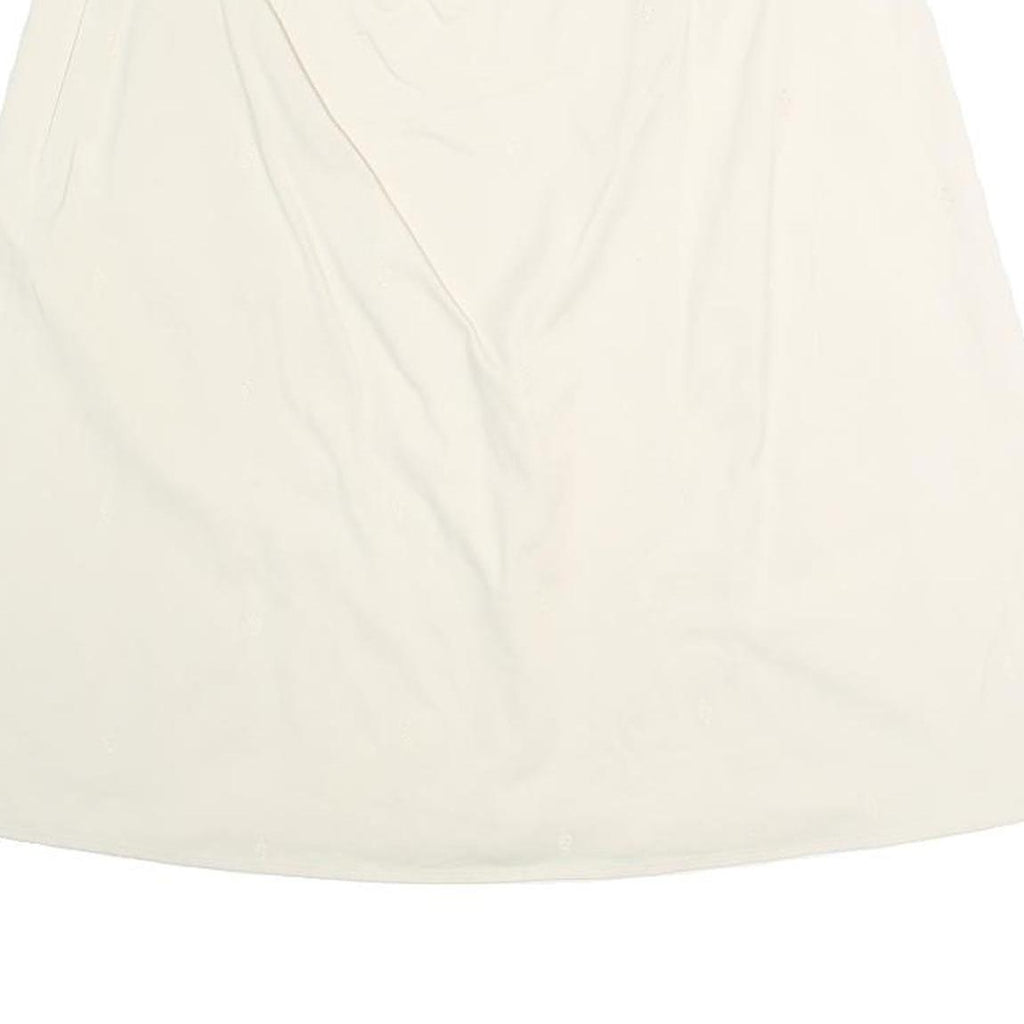 PIZZA SEMPIONE Womens White Cotton Blend A-Line Knee Length Skirt XL Zipper