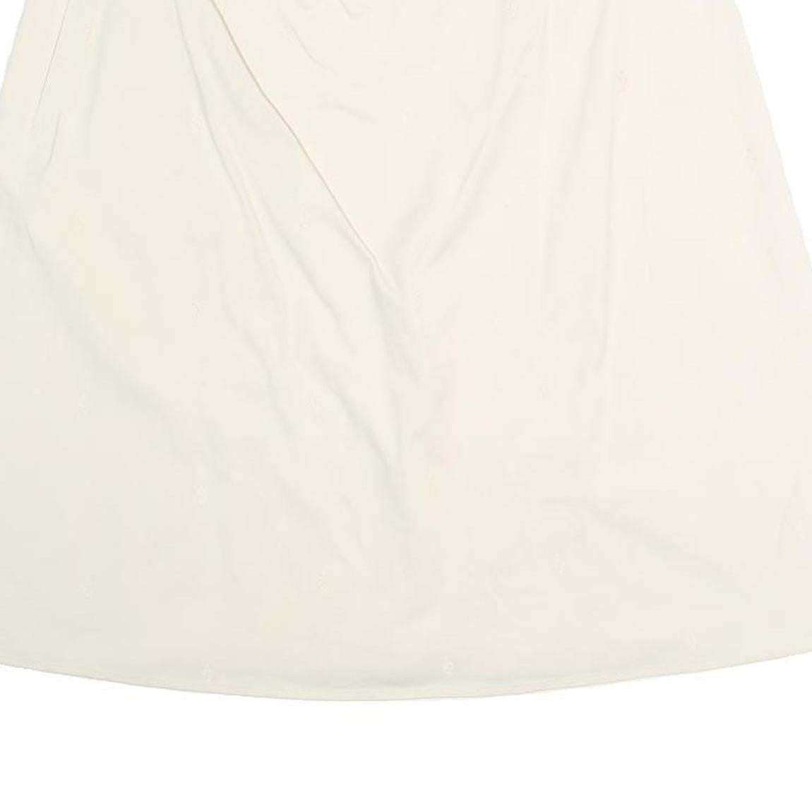 PIZZA SEMPIONE Womens White Cotton Blend A-Line Knee Length Skirt XL Zipper