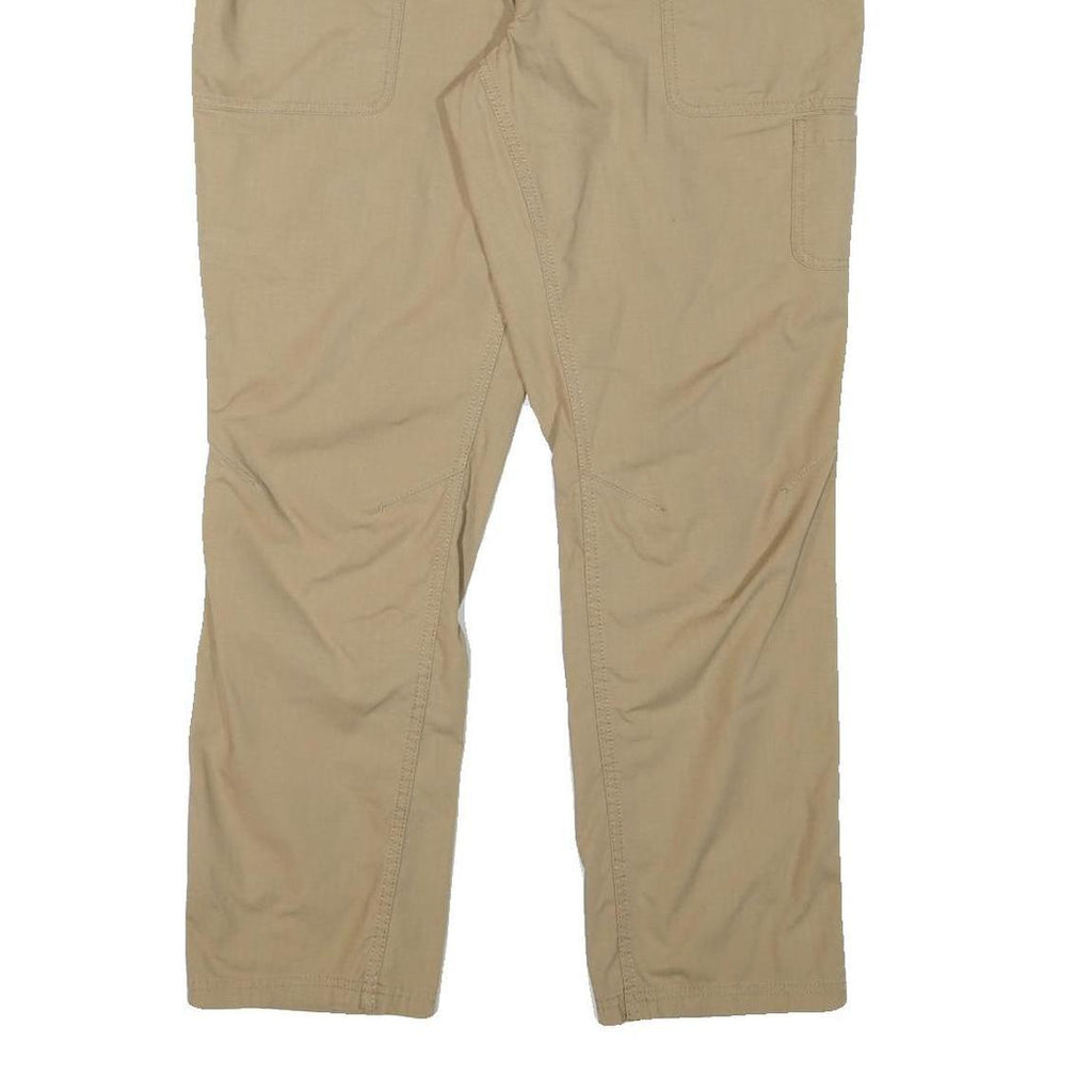 SPORT ESSENTIAL Mens Cotton Blend Beige Regular Fit Trousers W37 L30 Casual Zip