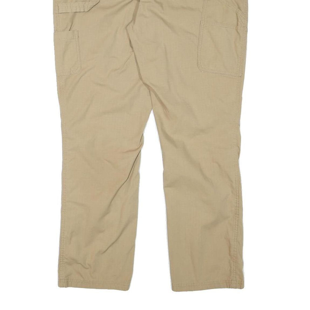 SPORT ESSENTIAL Mens Cotton Blend Beige Regular Fit Trousers W37 L30 Casual Zip