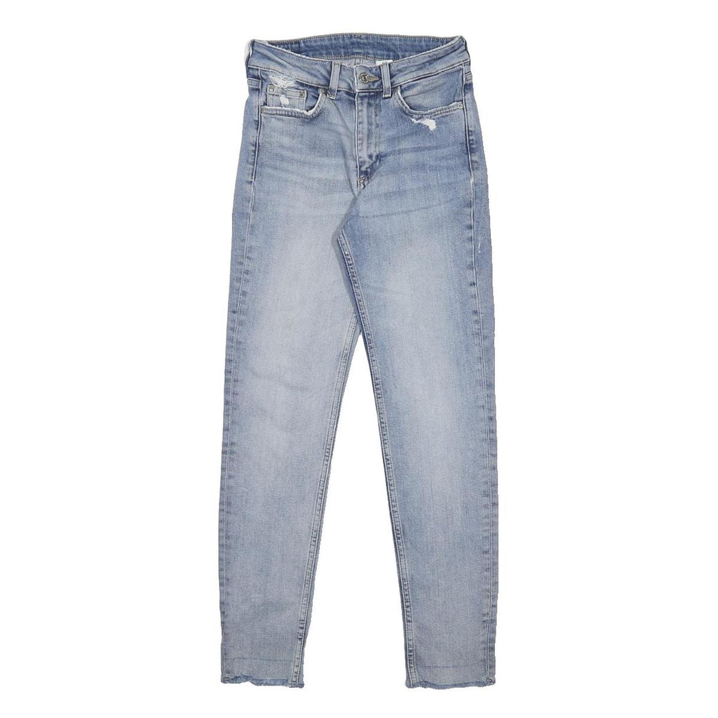 & DENIM Womens Slim Light Blue Denim Jeans W24 L27 Skinny Fit Zip Closure