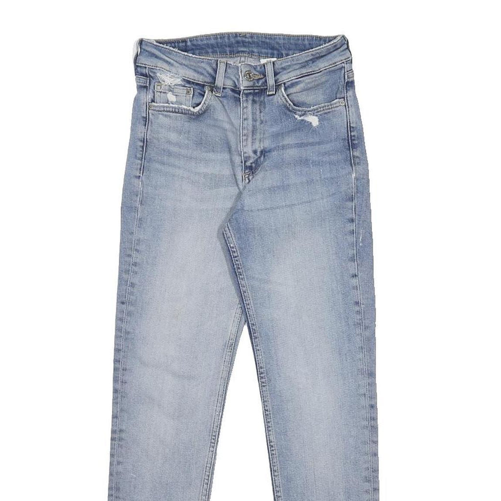 & DENIM Womens Slim Light Blue Denim Jeans W24 L27 Skinny Fit Zip Closure