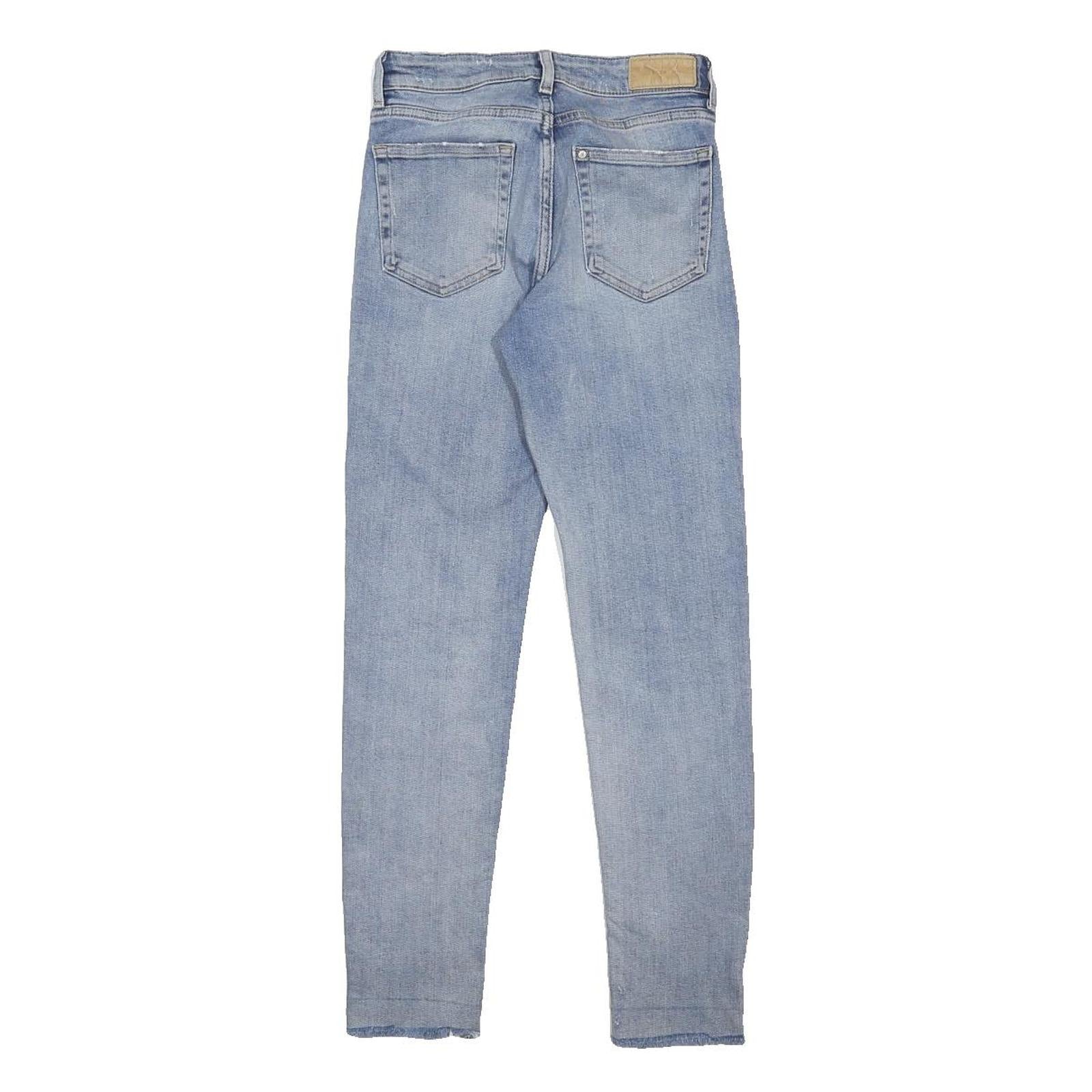 & DENIM Womens Slim Light Blue Denim Jeans W24 L27 Skinny Fit Zip Closure