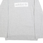 ADIDAS Mens Grey Crew Neck S Cotton Blend Pullover Sweatshirt Logo