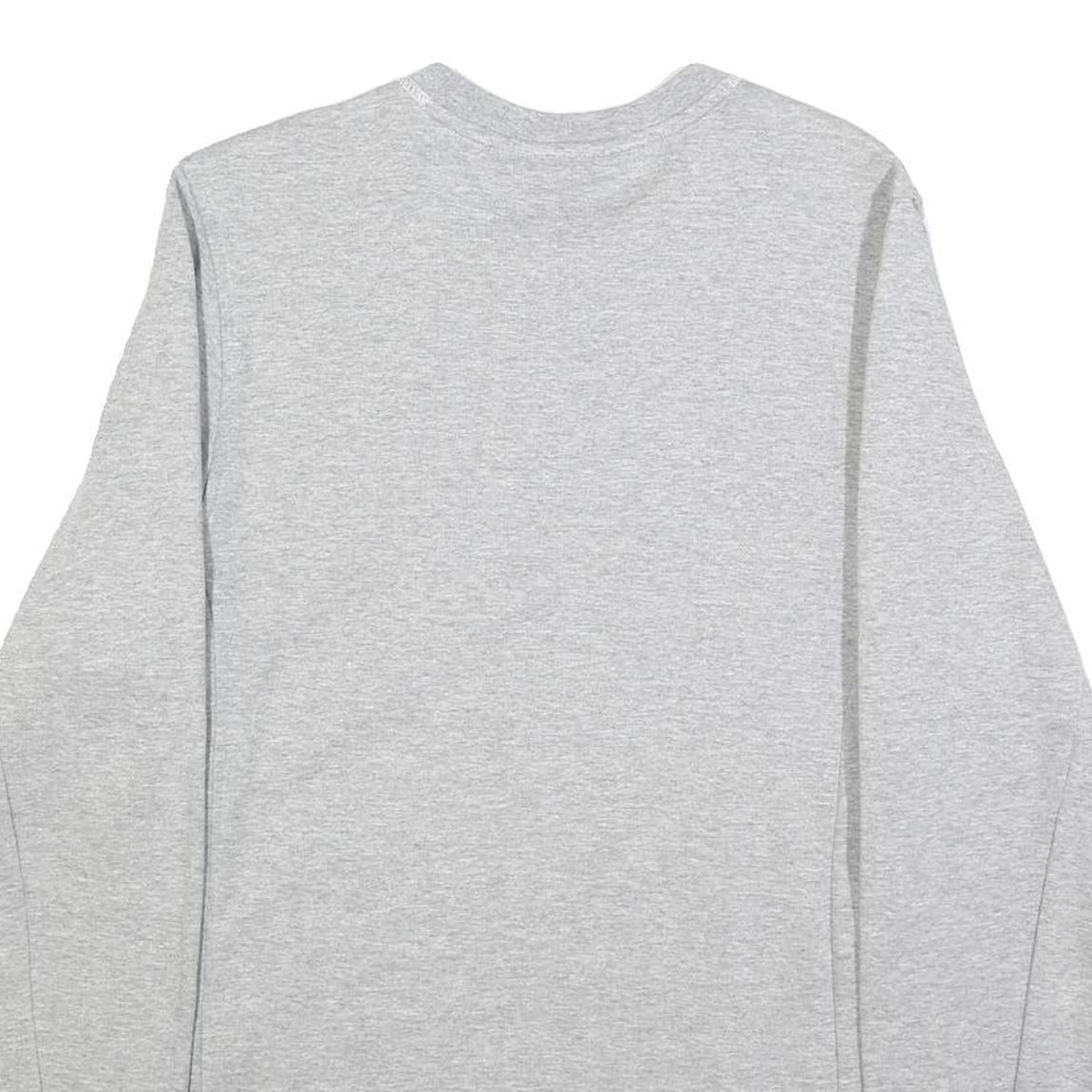 ADIDAS Mens Grey Crew Neck S Cotton Blend Pullover Sweatshirt Logo