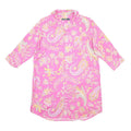LAUREN RALPH LAUREN Womens Pink Floral Paisley Day Cotton Shirt Dress M Long