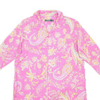 LAUREN RALPH LAUREN Womens Pink Floral Paisley Day Cotton Shirt Dress M Long