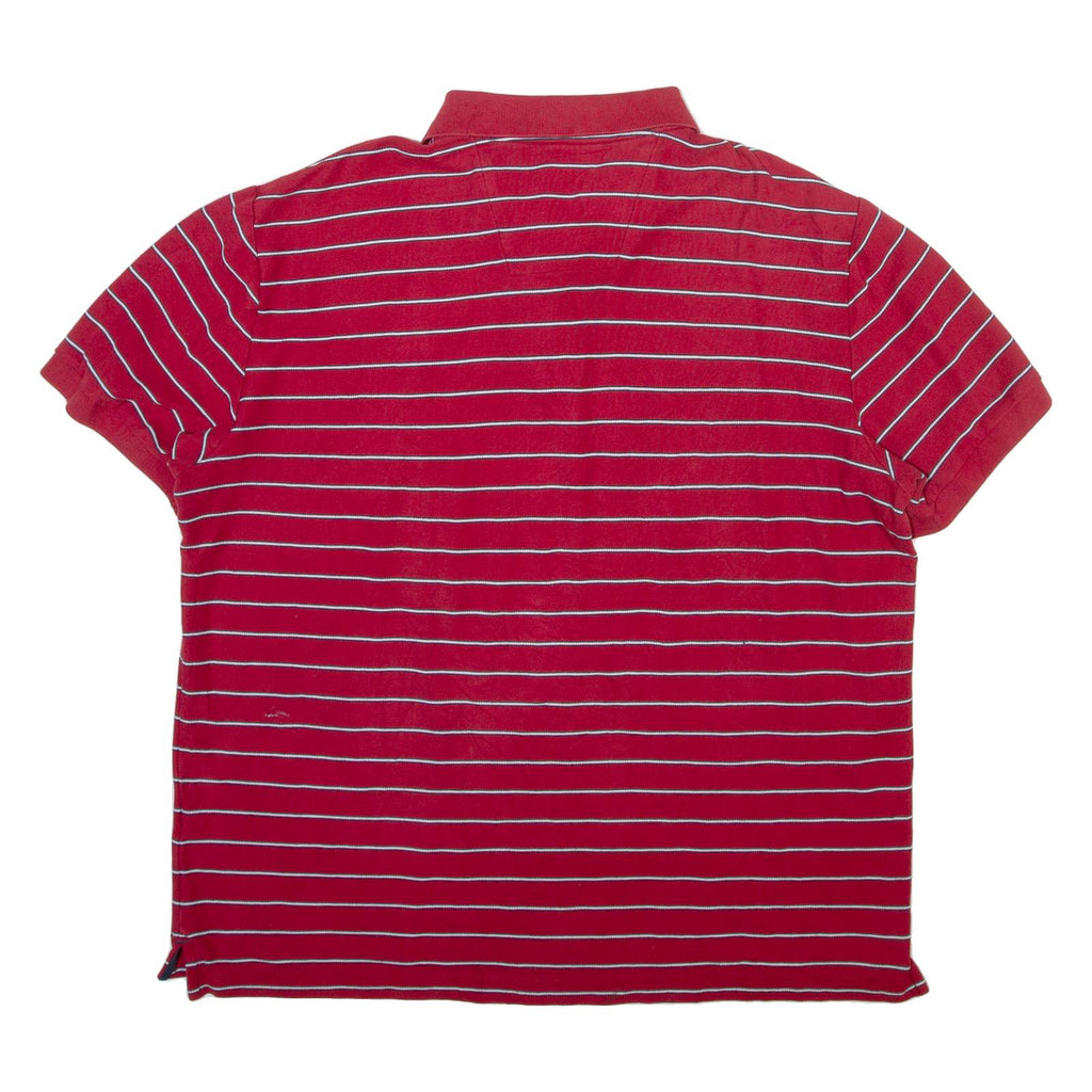 NAUTICA Mens Polo Shirt Red Striped XL