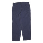 CARHARTT Mens Relaxed Navy Blue Cotton Blend Zip Trousers W40 L34 Workwear