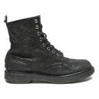 DR MARTENS Womens Lace-Up Boots Black Leather UK 8 Stylish Pattern Comfort