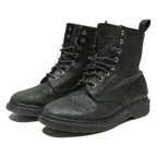 DR MARTENS Womens Lace-Up Boots Black Leather UK 8 Stylish Pattern Comfort