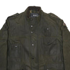 BARBOUR Mens Green Classic Waxed Cotton Military Style Jacket L Cotton Utility