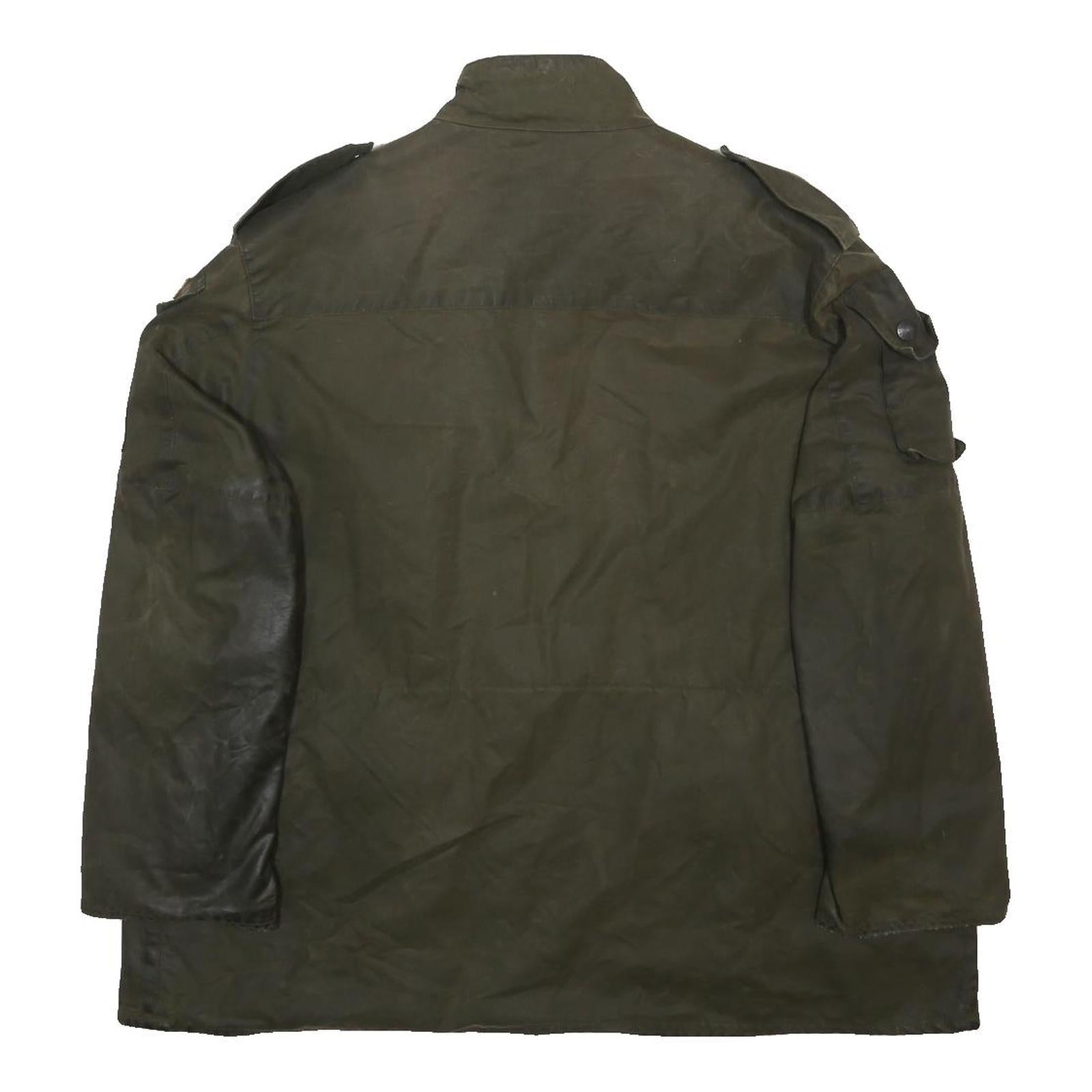 BARBOUR Mens Green Classic Waxed Cotton Military Style Jacket L Cotton Utility
