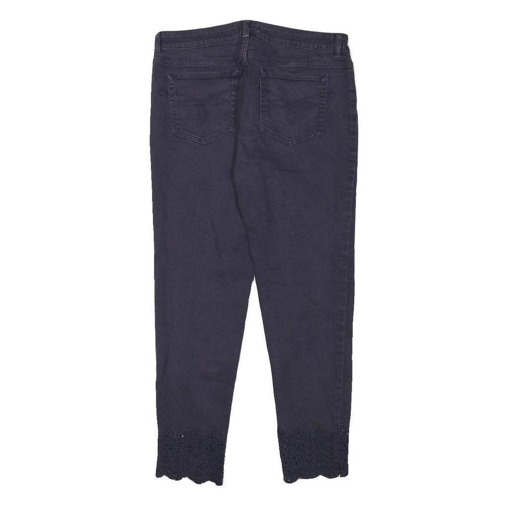 TED BAKER Womens Jeans Navy Slim Skinny Denim Cotton Blend W30 L25 Embroidered