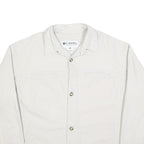 COLUMBIA Mens White Cotton Blend Button Jacket XL Plain Casual Outdoor Wear
