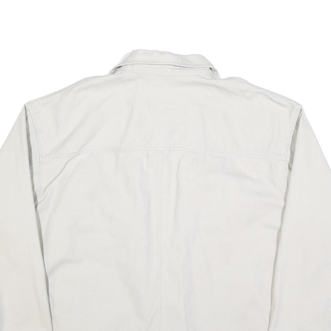 COLUMBIA Mens White Cotton Blend Button Jacket XL Plain Casual Outdoor Wear