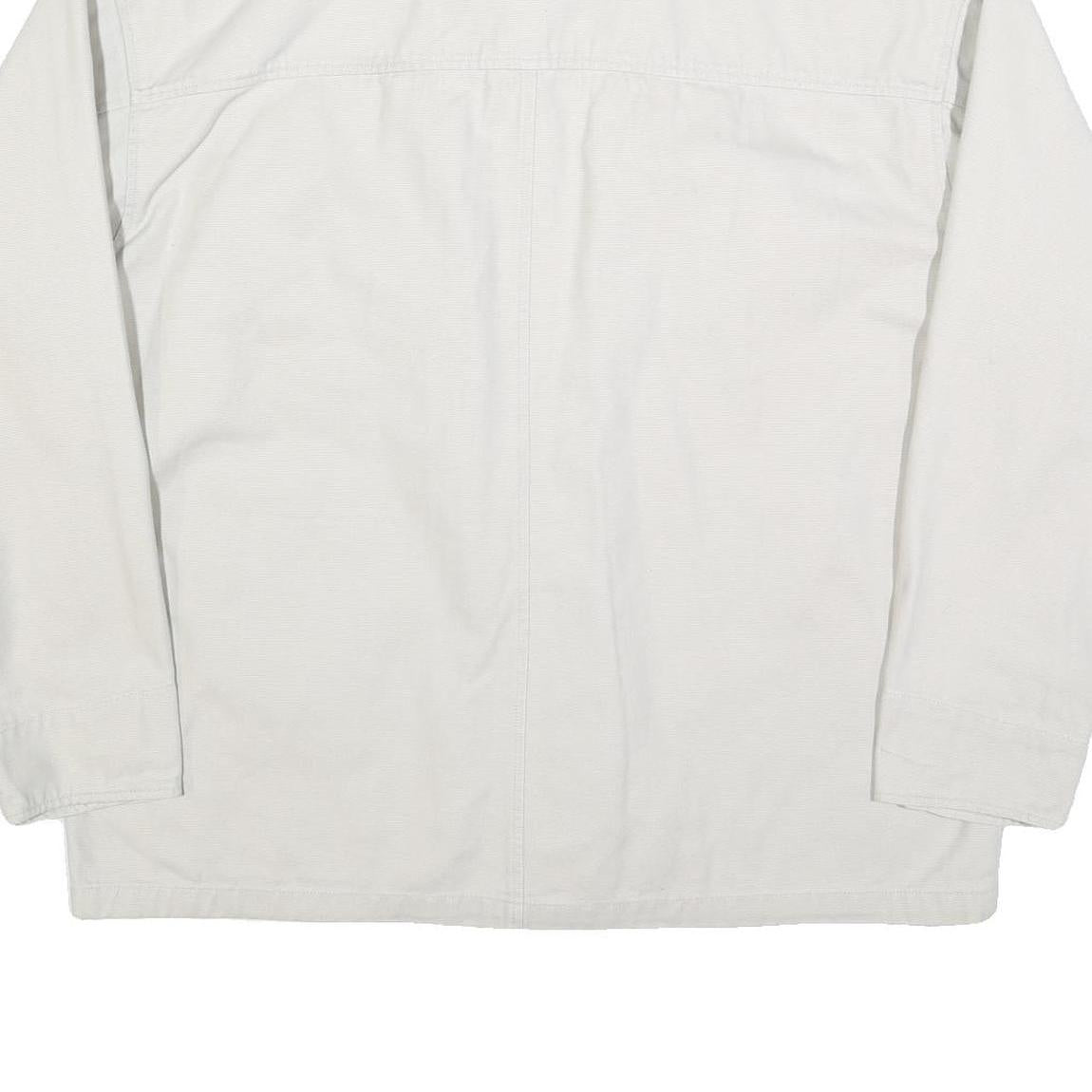 COLUMBIA Mens White Cotton Blend Button Jacket XL Plain Casual Outdoor Wear