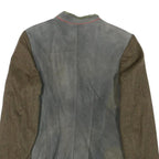 WEAEIEI Womens Grey Green Red Wool Button Jacket S Blazer Tweed Sleeves Stylish