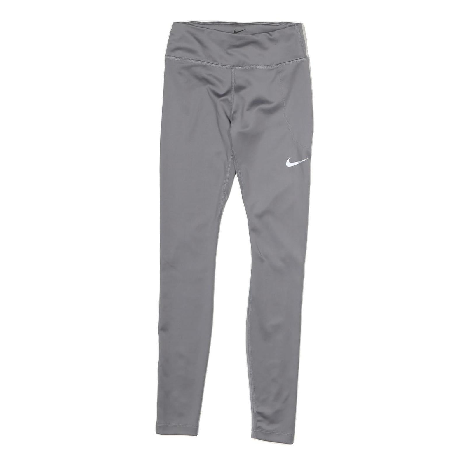 NIKE Womens Joggers Grey Slim Tapered XS W22 L26 Stretch Activewear Leggings