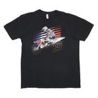 A STYLE Mens Black Graphic T-Shirt L Short Sleeve Crew Neck Musquin 25 Print