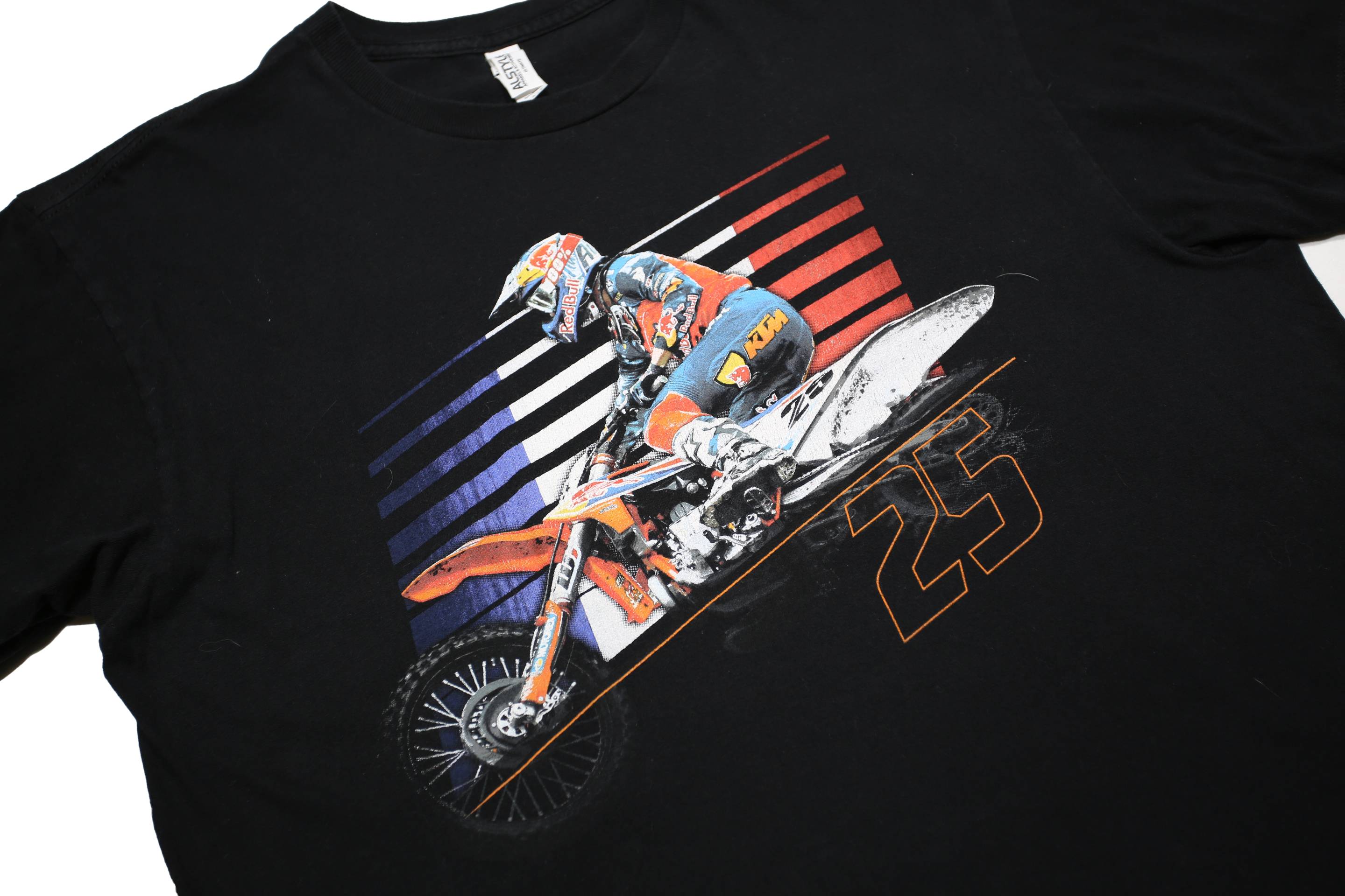 A STYLE Mens Black Graphic T-Shirt L Short Sleeve Crew Neck Musquin 25 Print