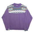 ROX LINE Womens Purple Geometric Pattern Crew Neck XL Sweatshirt Retro Style