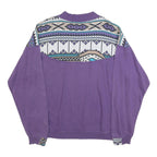 ROX LINE Womens Purple Geometric Pattern Crew Neck XL Sweatshirt Retro Style