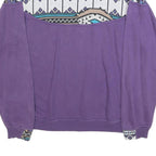 ROX LINE Womens Purple Geometric Pattern Crew Neck XL Sweatshirt Retro Style