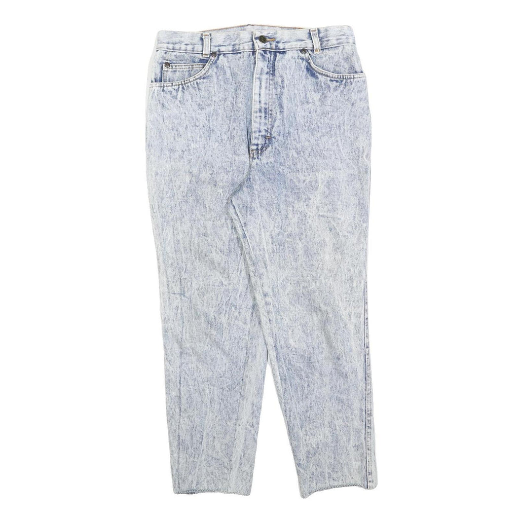 B&J Womens Jeans Blue Regular Straight Denim Light W30 L25 Cotton Blend Zip