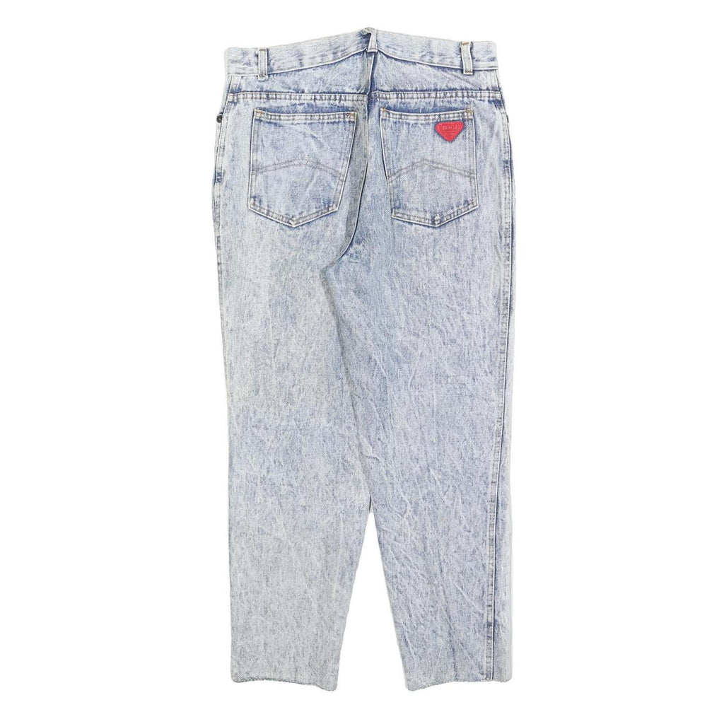 B&J Womens Jeans Blue Regular Straight Denim Light W30 L25 Cotton Blend Zip