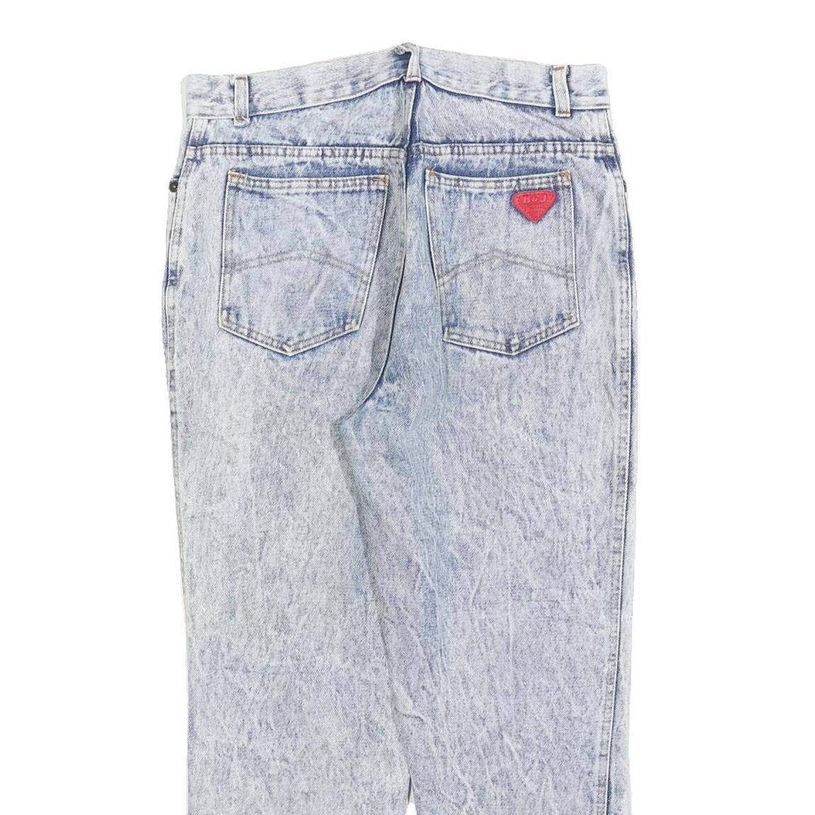 B&J Womens Jeans Blue Regular Straight Denim Light W30 L25 Cotton Blend Zip