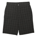 DICKIES Mens Black Check Casual Shorts L W36 Workwear Polyester Blend