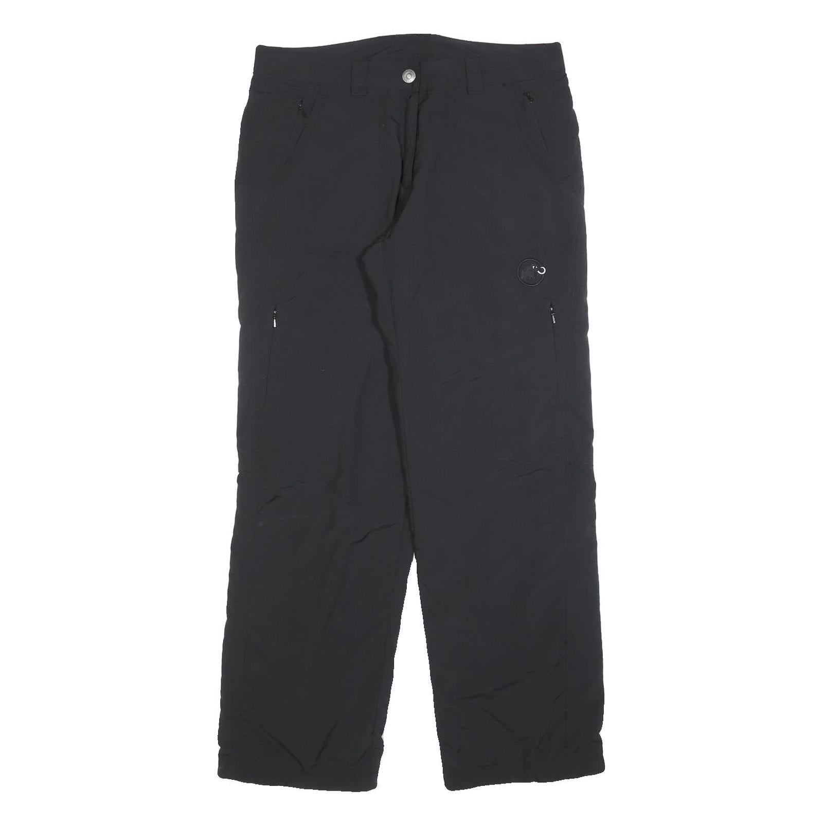 MAMMUT Lined Womens Black Relaxed Zip Trousers W34 L30 Outdoor Lightweight