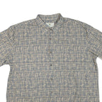 ISLAND SHORES Mens Blue & Beige Pattern Cotton Blend Shirt 2XL Casual Summer