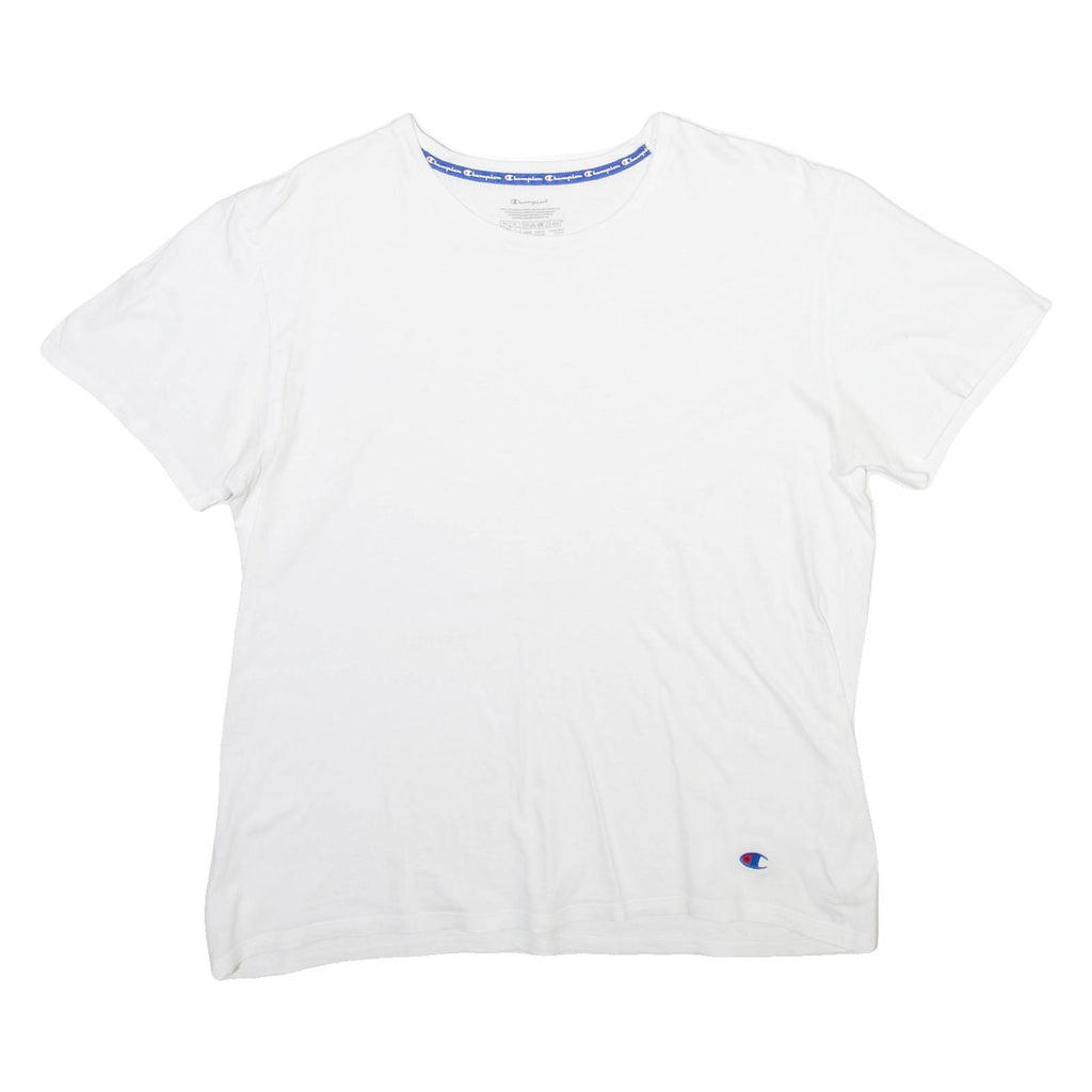 CHAMPION Mens T-Shirt White Crew Neck L