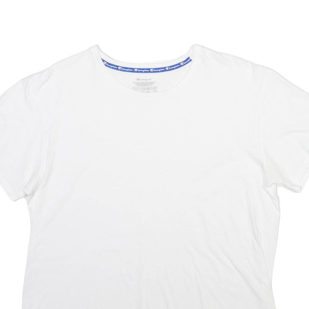 CHAMPION Mens T-Shirt White Crew Neck L