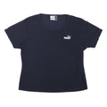 PUMA Womens Black Classic T-Shirt S Short Sleeve Crew Neck Cotton Blend