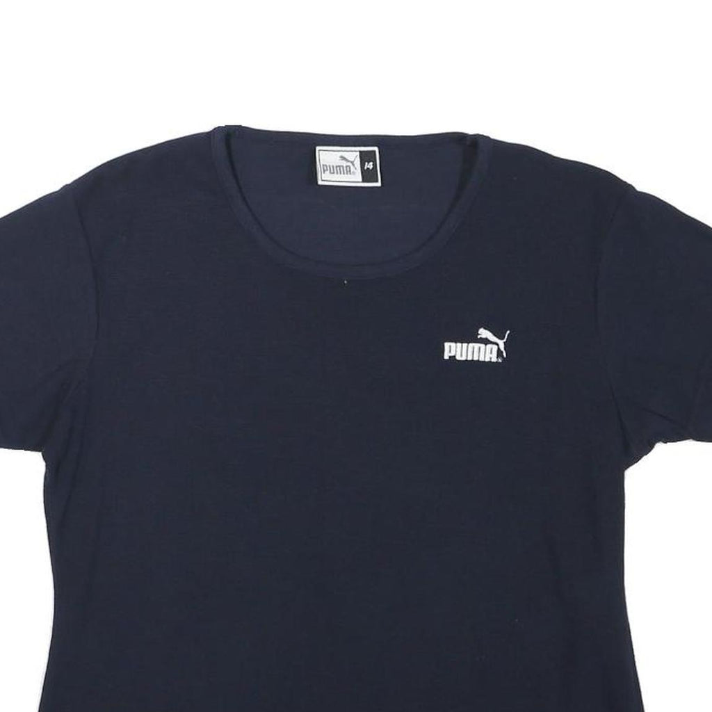 PUMA Womens Black Classic T-Shirt S Short Sleeve Crew Neck Cotton Blend