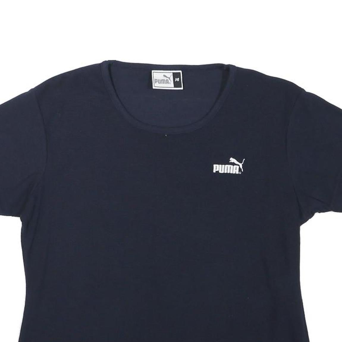 PUMA Womens Black Classic T-Shirt S Short Sleeve Crew Neck Cotton Blend