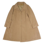 LAINE & CACHEMIRE Womens Beige Cotton Button Jacket L Plain Classic Long Sleeve