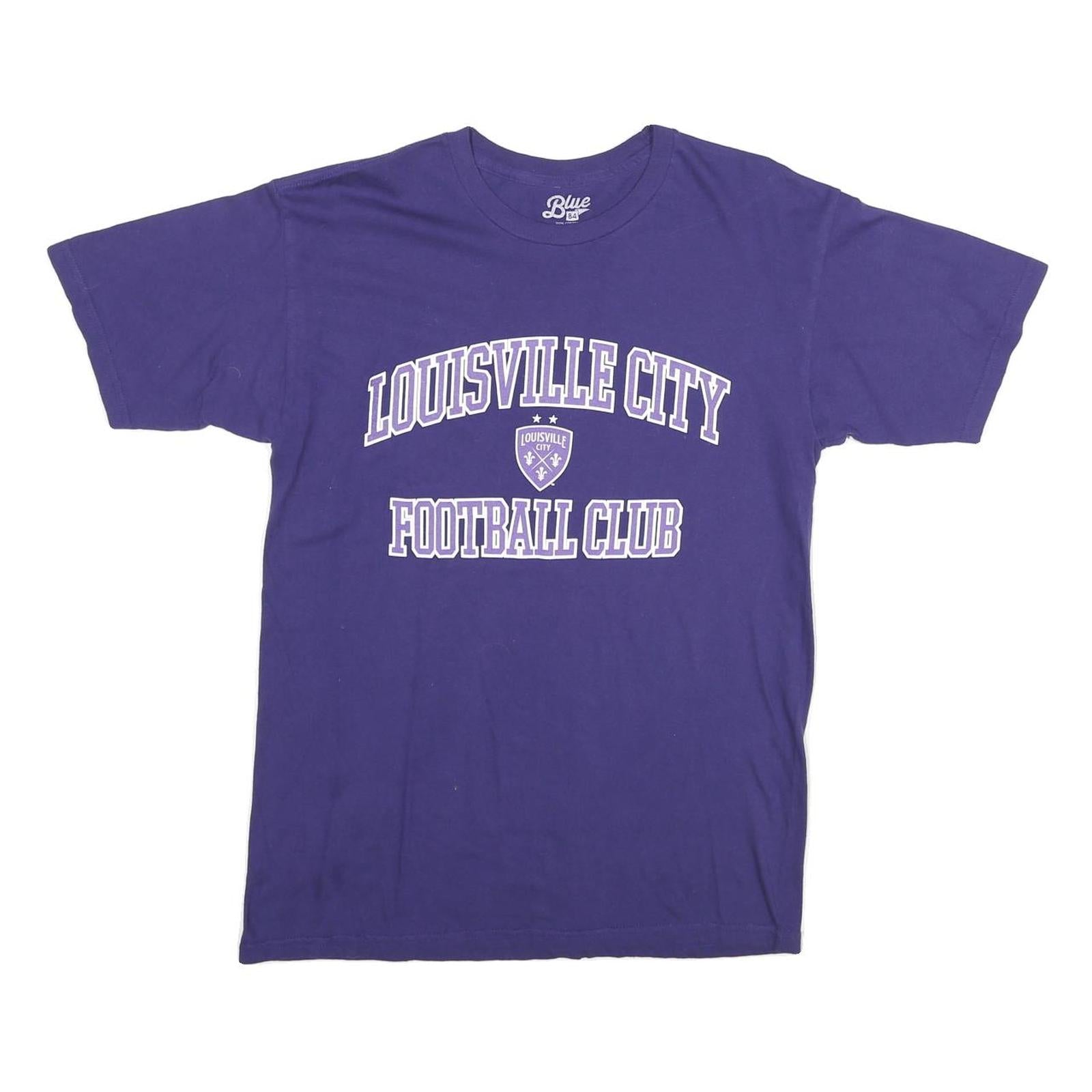 BLUE 84 Mens Purple & White Louisville City Football Club Graphic T-Shirt M