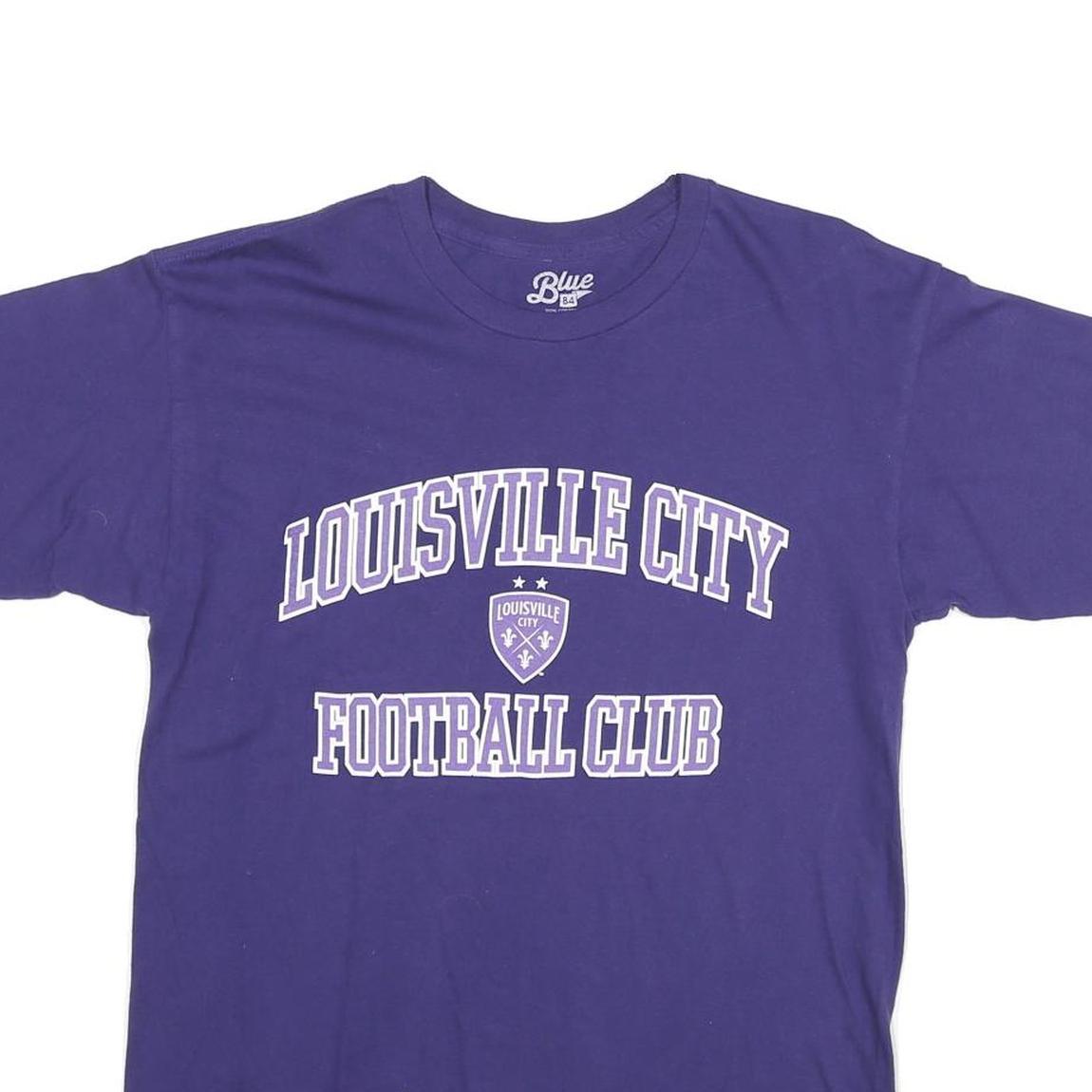 BLUE 84 Mens Purple & White Louisville City Football Club Graphic T-Shirt M