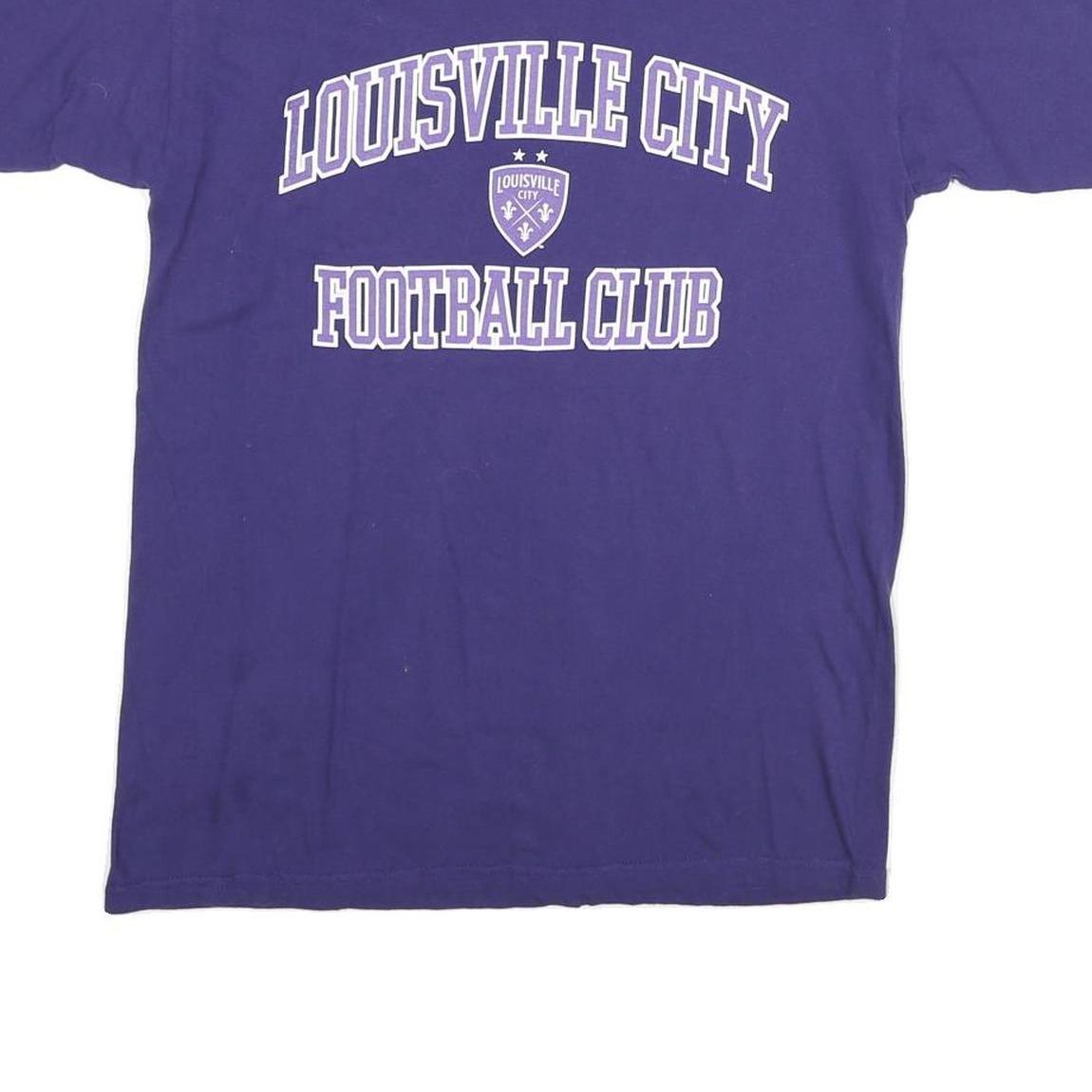 BLUE 84 Mens Purple & White Louisville City Football Club Graphic T-Shirt M