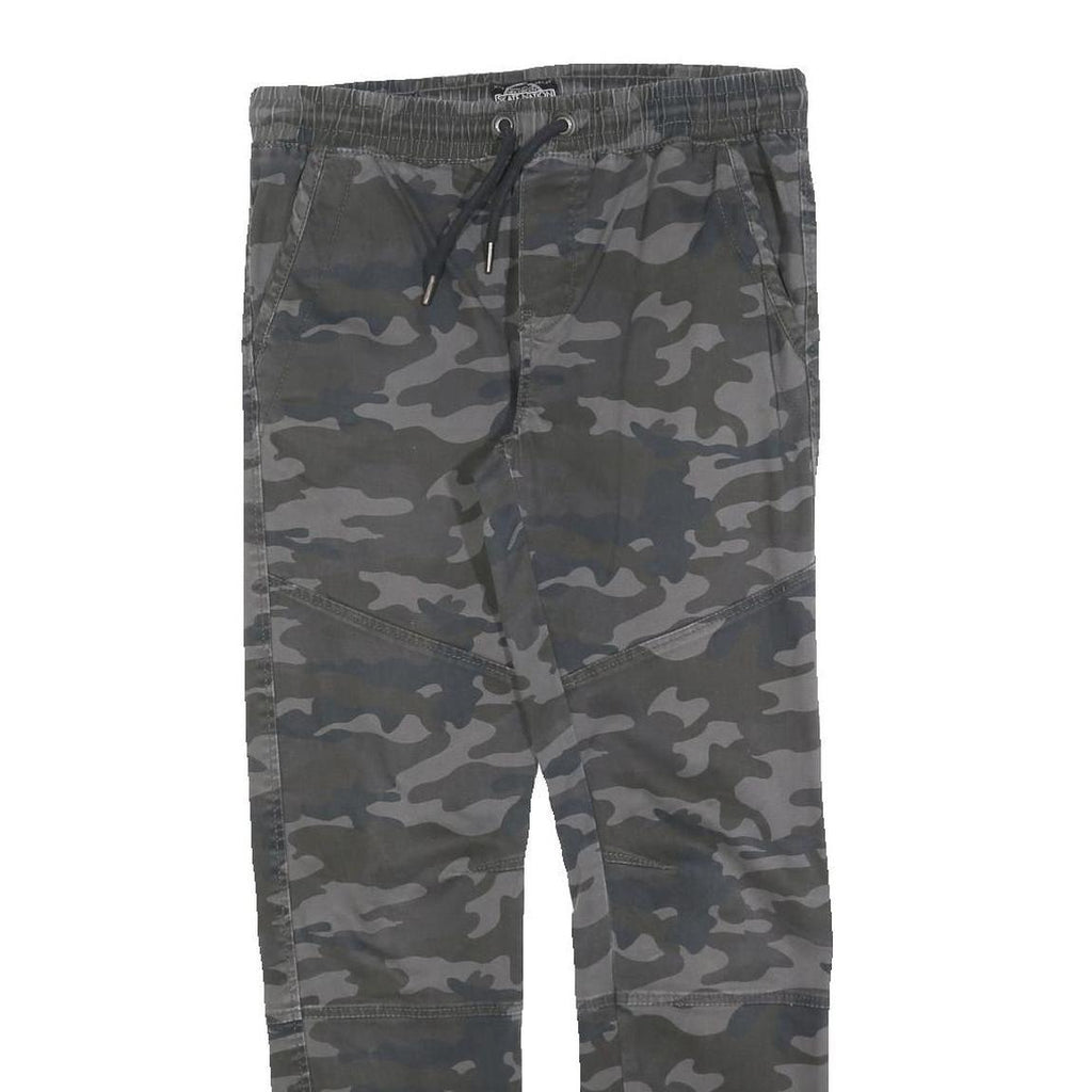 SKATE NATION Mens Cotton Blend Camouflage Slim Drawstring Trousers W30 L30