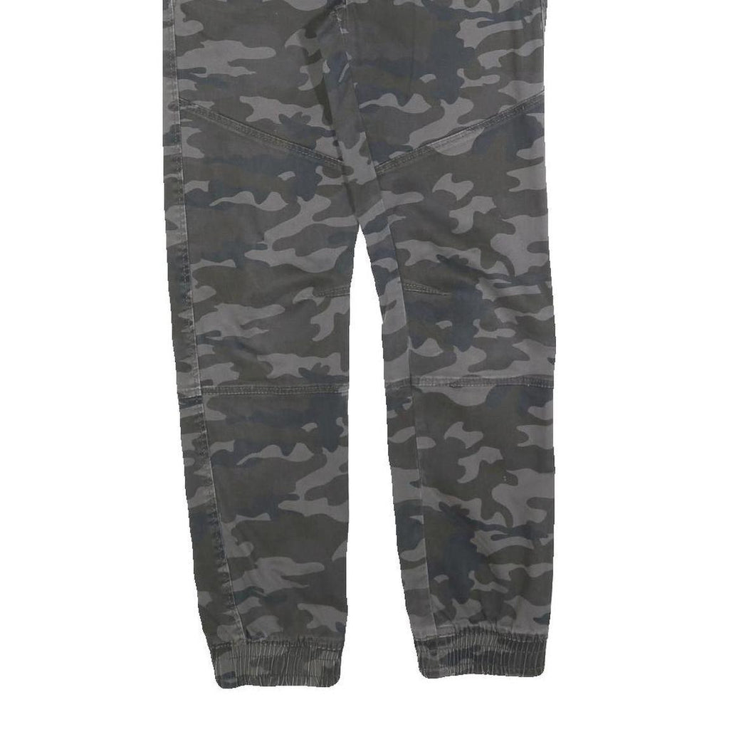 SKATE NATION Mens Cotton Blend Camouflage Slim Drawstring Trousers W30 L30
